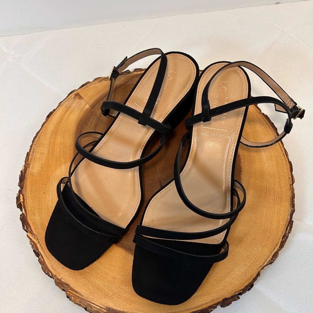 LC Lauren Conrad Emeliah 02 Women's Dress Black Heeled Sandals Size 9.5